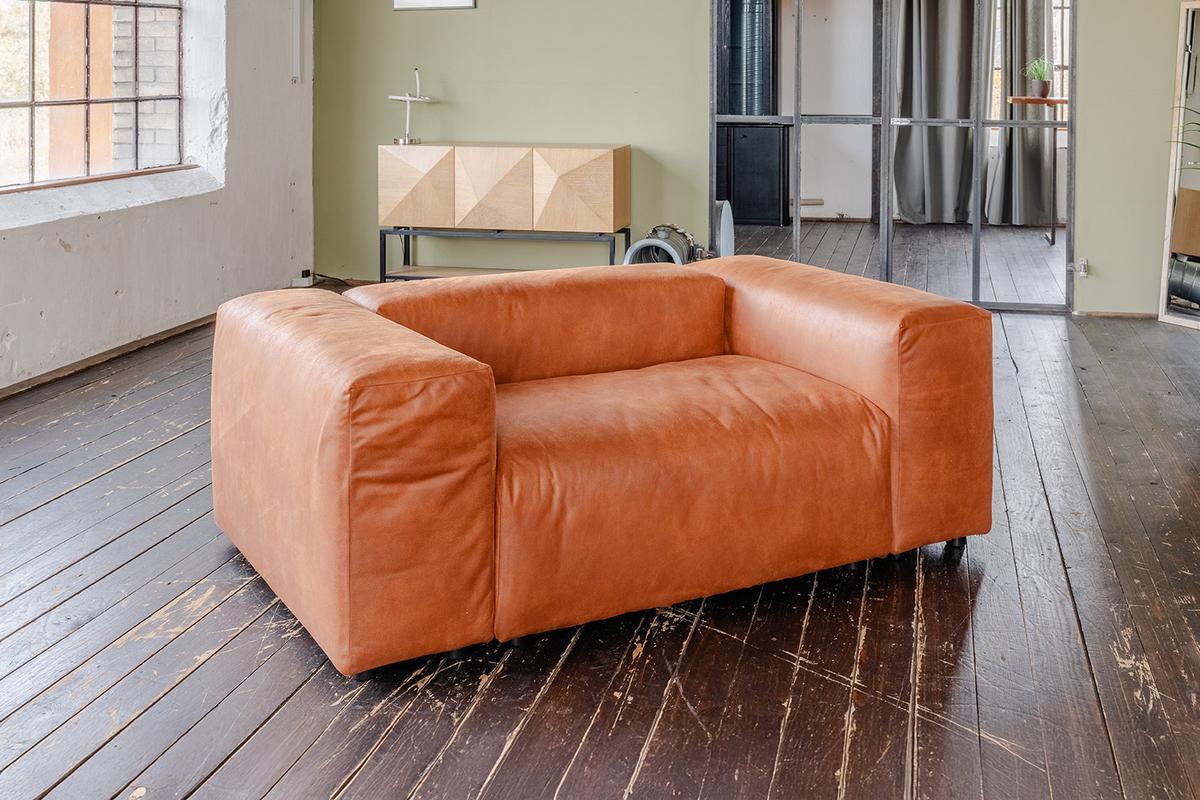 SESSEL MIA Braun Lederfaserstoff - Schwarz/Braun, Leder/Kunststoff (192/72/120cm) - KAWOLA