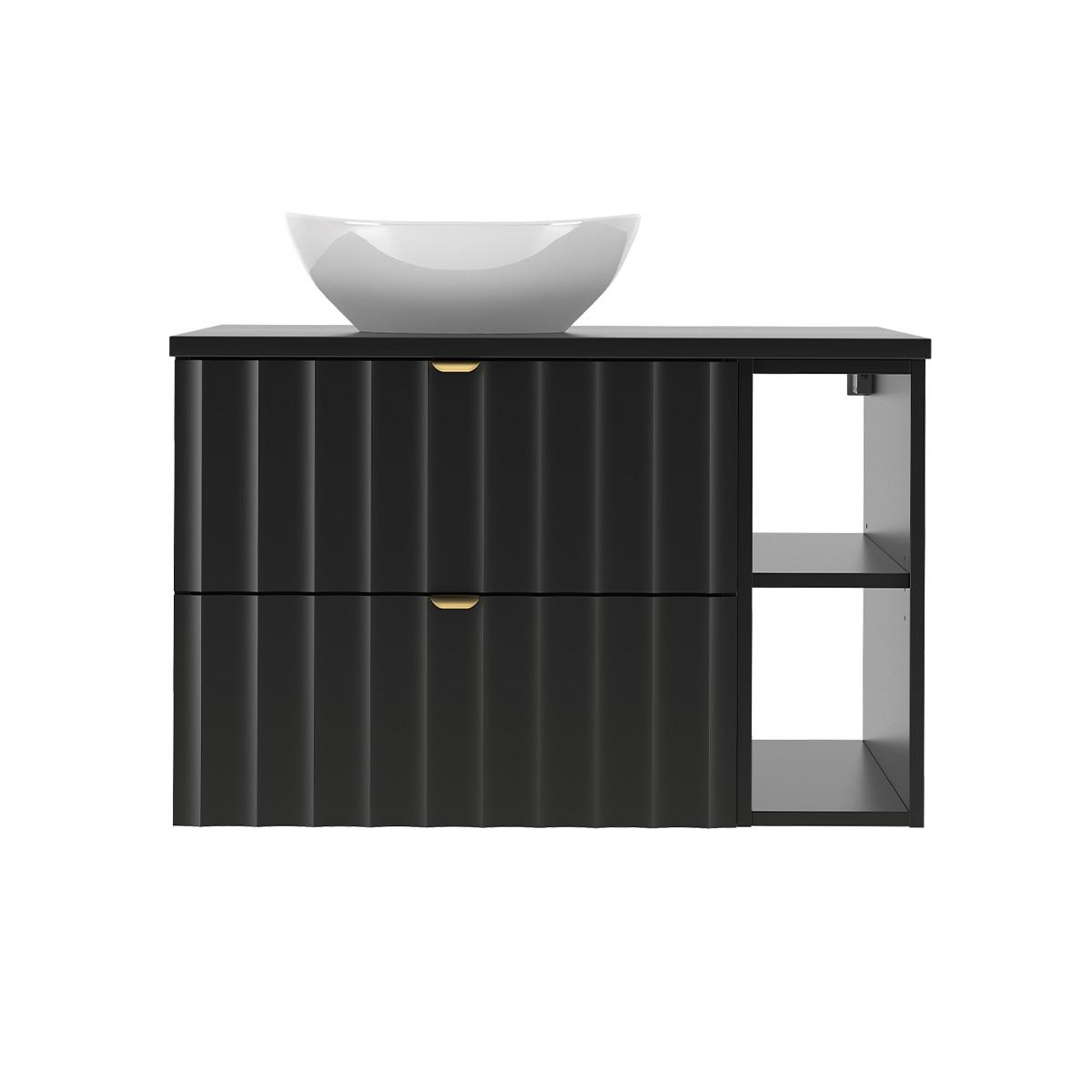 WASCHTISCH 80.6cm Lexa Schwarz - Schwarz, Holzwerkstoff (80.6/52.2/46.5cm) - Petits-meubles