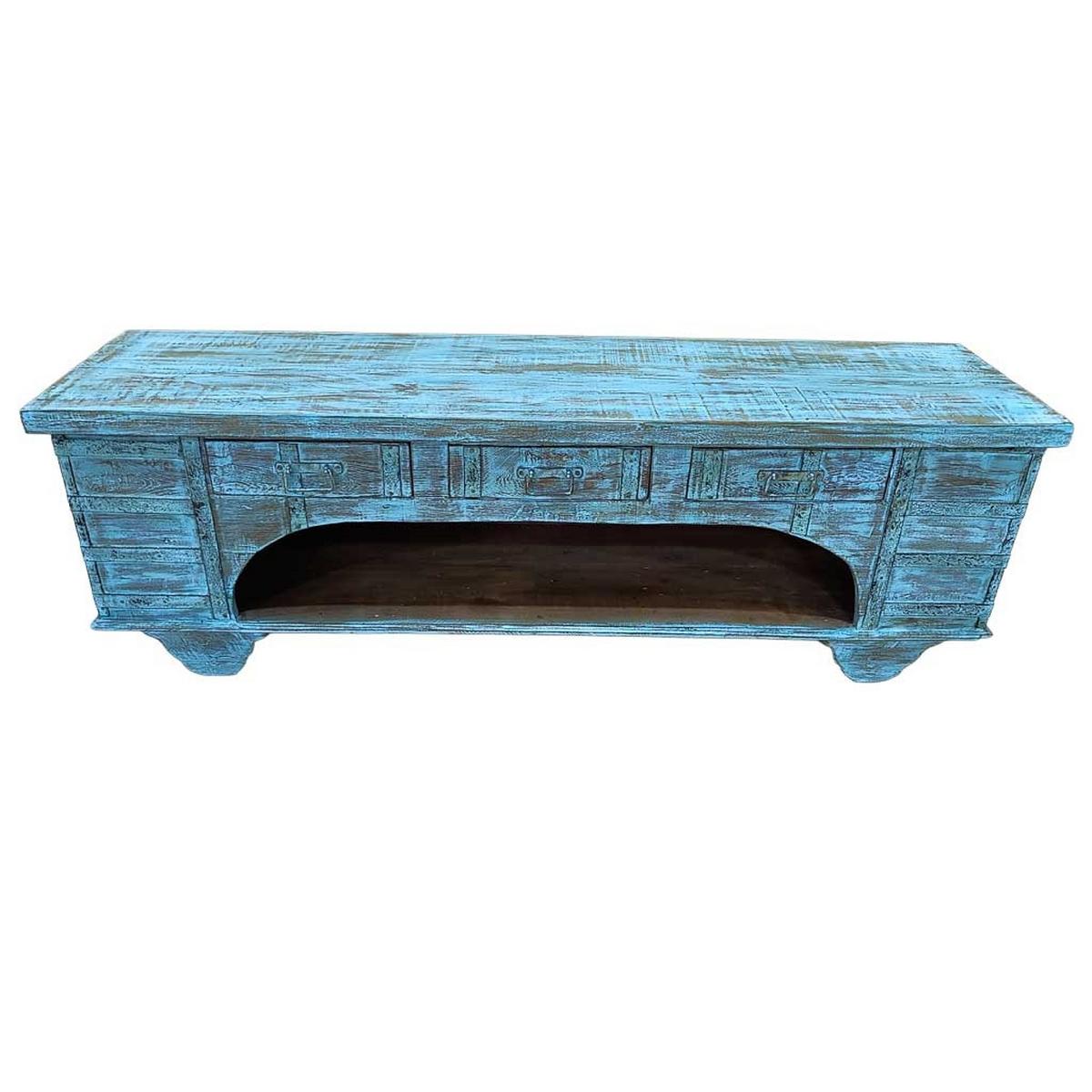 TV-LOWBOARD aus Holz, 175x45x57cm - Blau, Holz (175/57/45cm) - Wanderlust