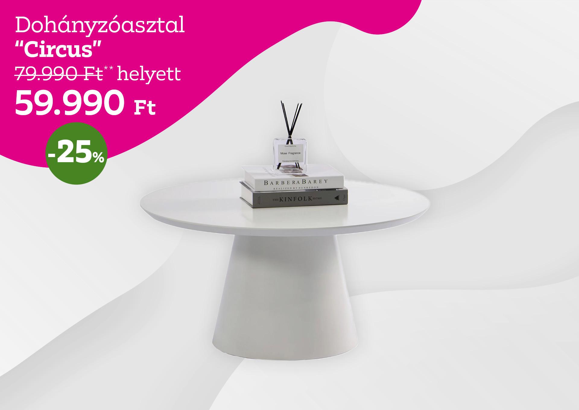 Dohányzóasztal CIRCUS 79990 Forint helyett 59990 Forint, kedvezmény mértéke 25%