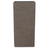 BLUMENTOPF dunkelbraun quadratisch 40/40/81 cm Gaza - Braun, Stein (81cm) - Beliani
