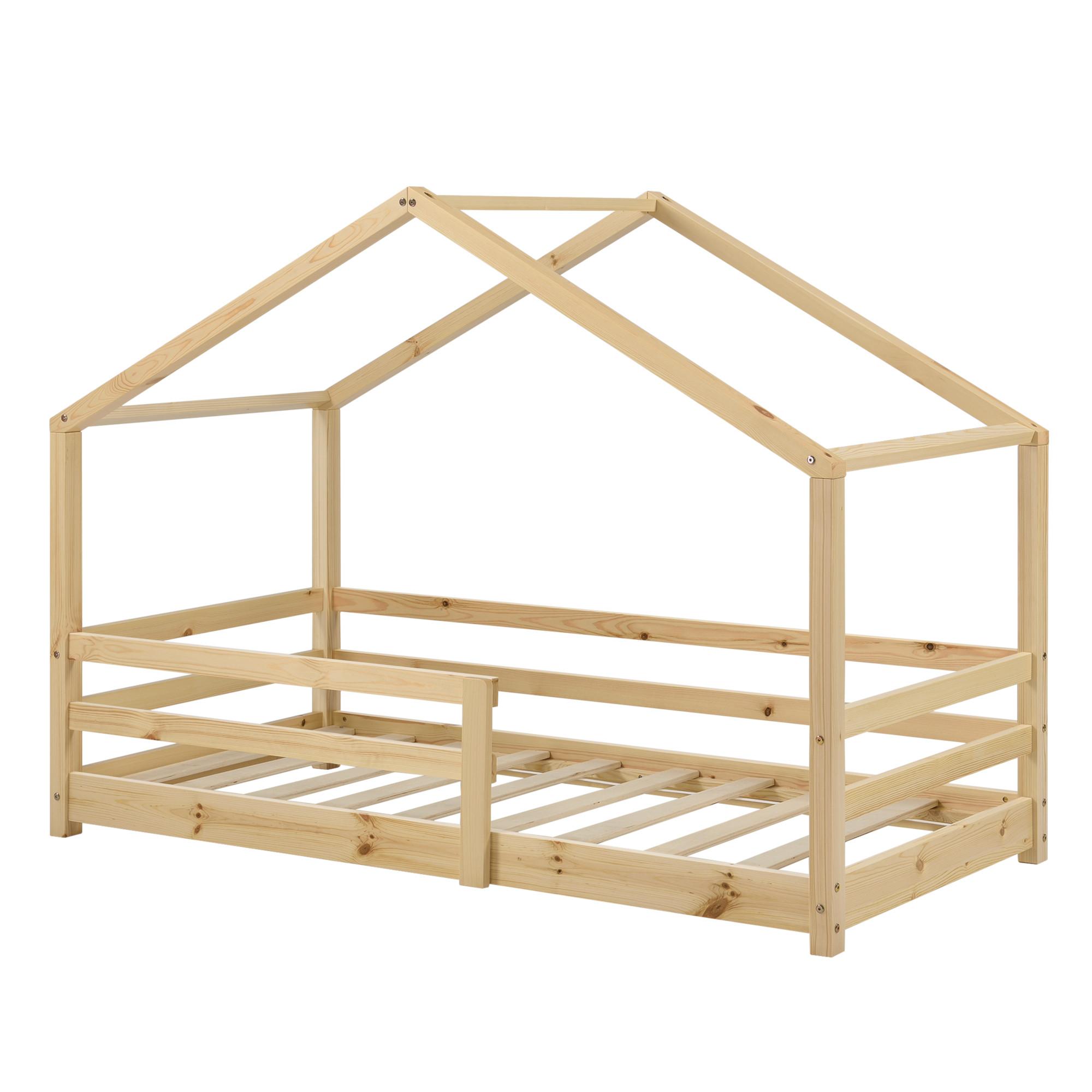HAUSBETT Knätten - Naturfarben, Holz (80/160cm) - [en.casa]