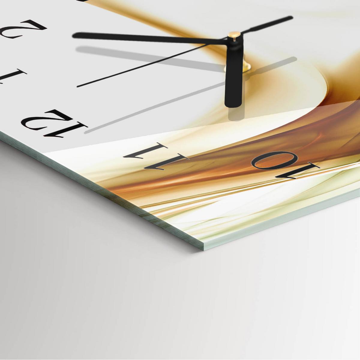 WANDUHR aus Glas 30x30 cm - Abstraktion - Braun, Glas (30/30/0.4cm) - TULUP