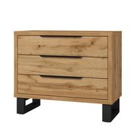 KOMMODE HALLETTA 99/83/45 cm mit 3 Schubladen Eiche Wotan - Eiche Wotan, Holzwerkstoff (99/83/45cm) - MASSENO
