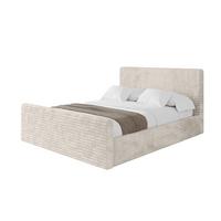 POLSTERBETT mit Bettkasten, Fußteil und Lattenrost, Boxbett ohne Matratze - ALOVA-Z 120x200 Creme - Creme, Holzwerkstoff/Textil (120/200cm) - ALTDECOR