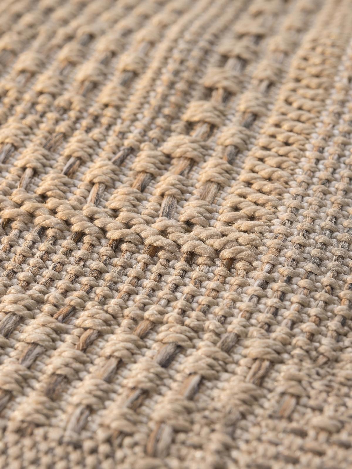 TEPPICH Outdoor VENTOUX in Beige, mit Bordüre, Ø 160 cm - Beige, Textil (160/160cm) - KADIMA DESIGN