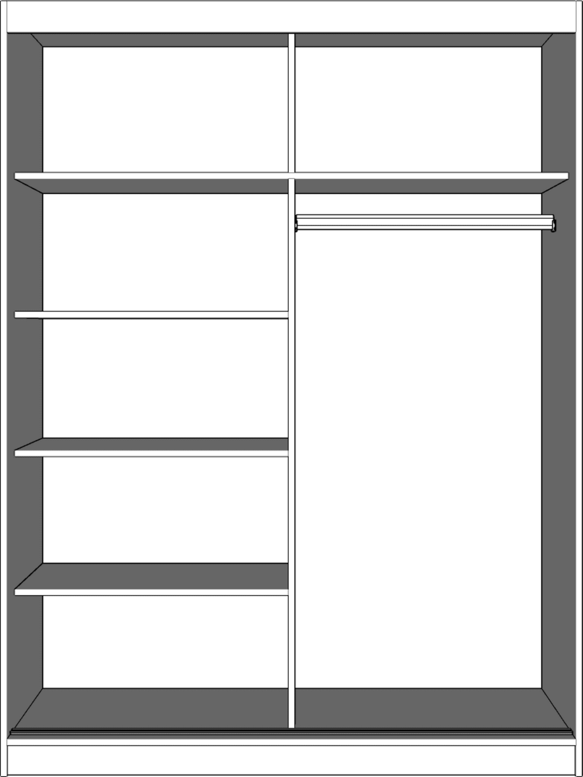 SCHWEBETÜRENSCHRANK Lami B Schwarz/Weiß + Spiegel, mit LED-Beleuchtung 150 cm - Alufarben/Schwarz, Glas/Holz (150/200/61cm) - imoebel24