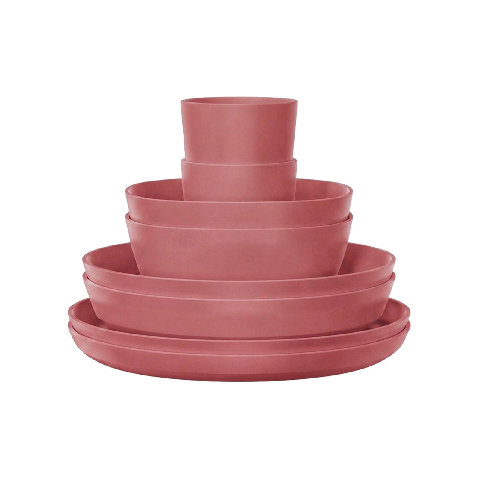 GESCHIRR-SET Silueta Vivid Mauve 8-tlg. - Rot/Rosa, Kunststoff (2/2/2cm) - Mepal