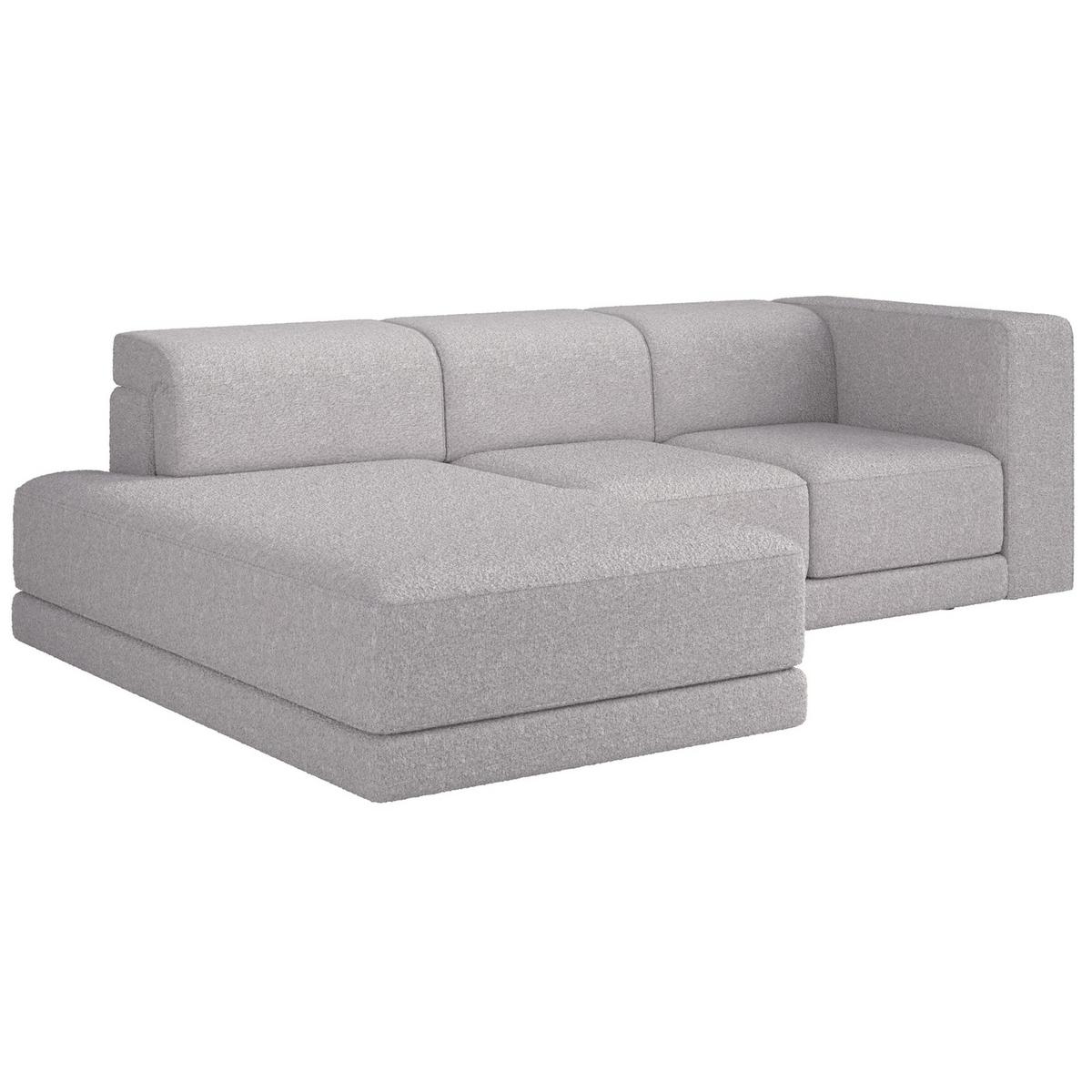 ECKSOFA Novals L-Form, 4-Sitzer, links 278 cm - Hellgrau/Schwarz, Holz/Kunststoff (278/168cm) - Selsey