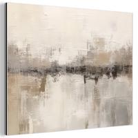 METALLBILD Moderne Kunst - Abstrakt - Beige 40x30 cm - Beige, Metall (40/30cm) - MuchoWow