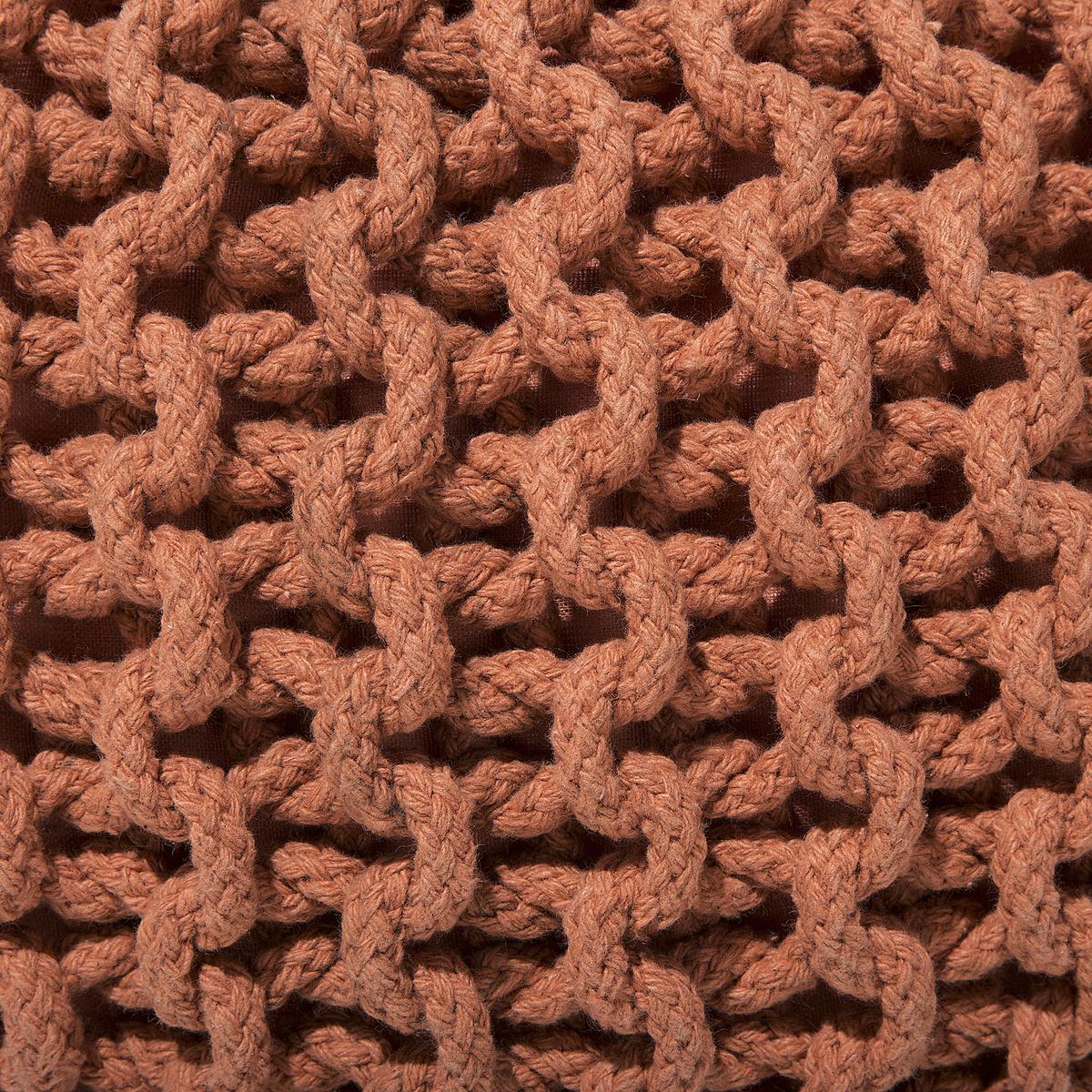 POUF Conrad 50/50/35 cm - Kupferfarben, Naturmaterialien/Textil (50/35/50cm) - Beliani