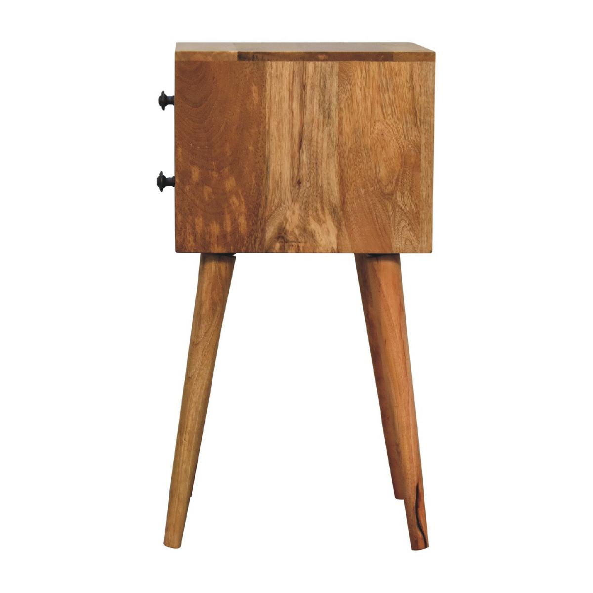 NACHTKASTEN Mini Eichenoptik, 2 Schubladen, Beige - Beige/Messingfarben, Holz/Metall (30/57/30cm) - Artisan Furniture