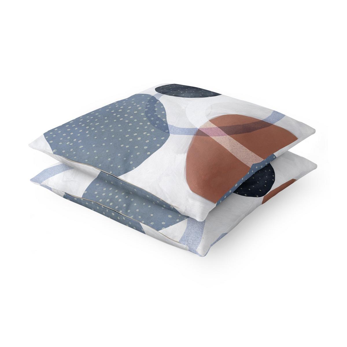 DEKOKISSEN 2er-Set Orbit mit Punkten Set I 40/40 cm - Blau, Textil (40/40cm) - Bilderwelten