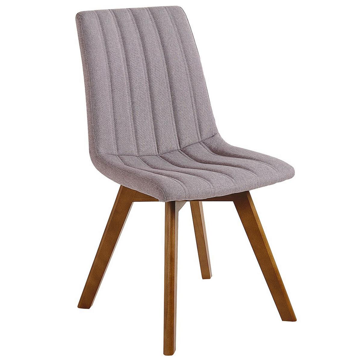 ESSZIMMERSTUHL 2er-Set Polsterbezug Grau Calgary - Grau, Holz/Textil (45/84/53cm) - Beliani