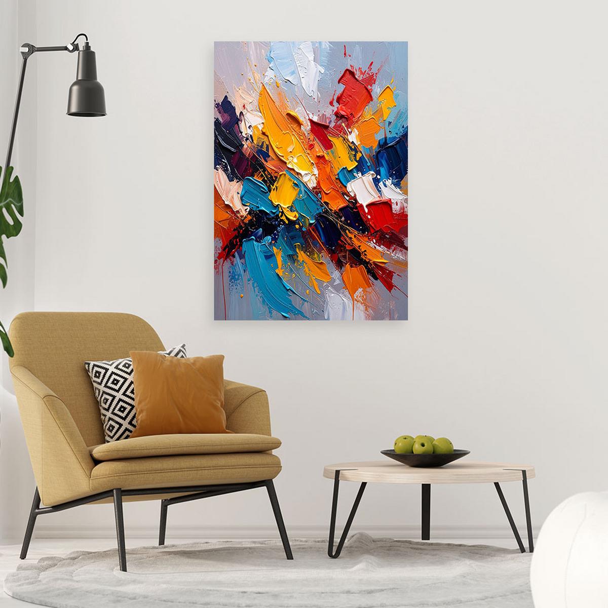 LEINWANDBILD Abstraktion 40x60cm - Multicolor, Textil (40/60cm) - Feeby