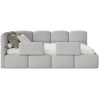 KINDERBETT Cloudy Hellgrau 120 cm, Bouclé - Hellgrau/Schwarz, Kunststoff/Textil (120/200cm) - Selsey