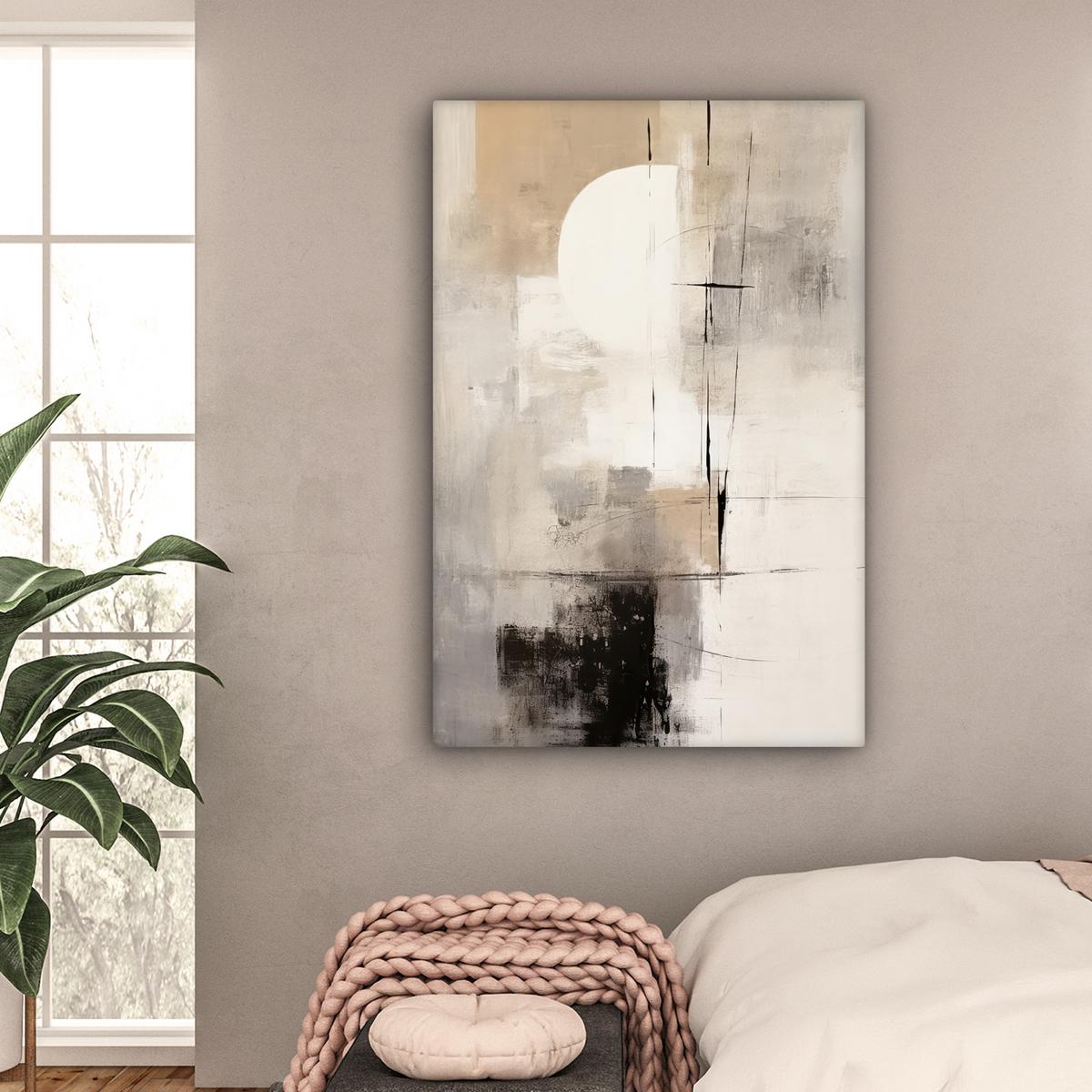 LEINWANDBILD Abstrakt - Kunst - Grau Deko XXL 80x120 cm - Hellgrau, Textil (80/120cm) - MuchoWow