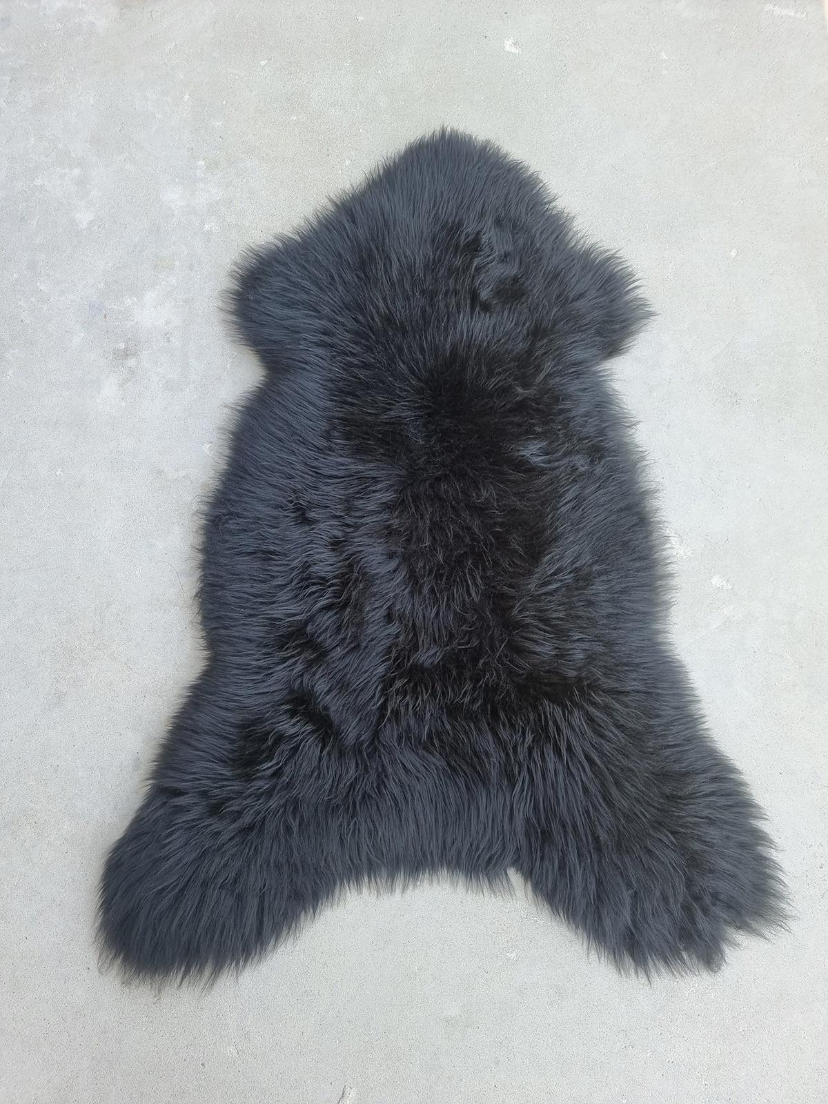 SCHAFFELL Natur Lammfell Weich Flauschig Wohnteppich, Schwarz, ca. 110 cm - Schwarz, Fell (60/110cm) - Provellus