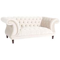 CHESTERFIELD Sofa 2-Sitzer Kaylin Samtvelours creme - Creme, Kunststoff (200/80/100cm) - 58aufmkessel