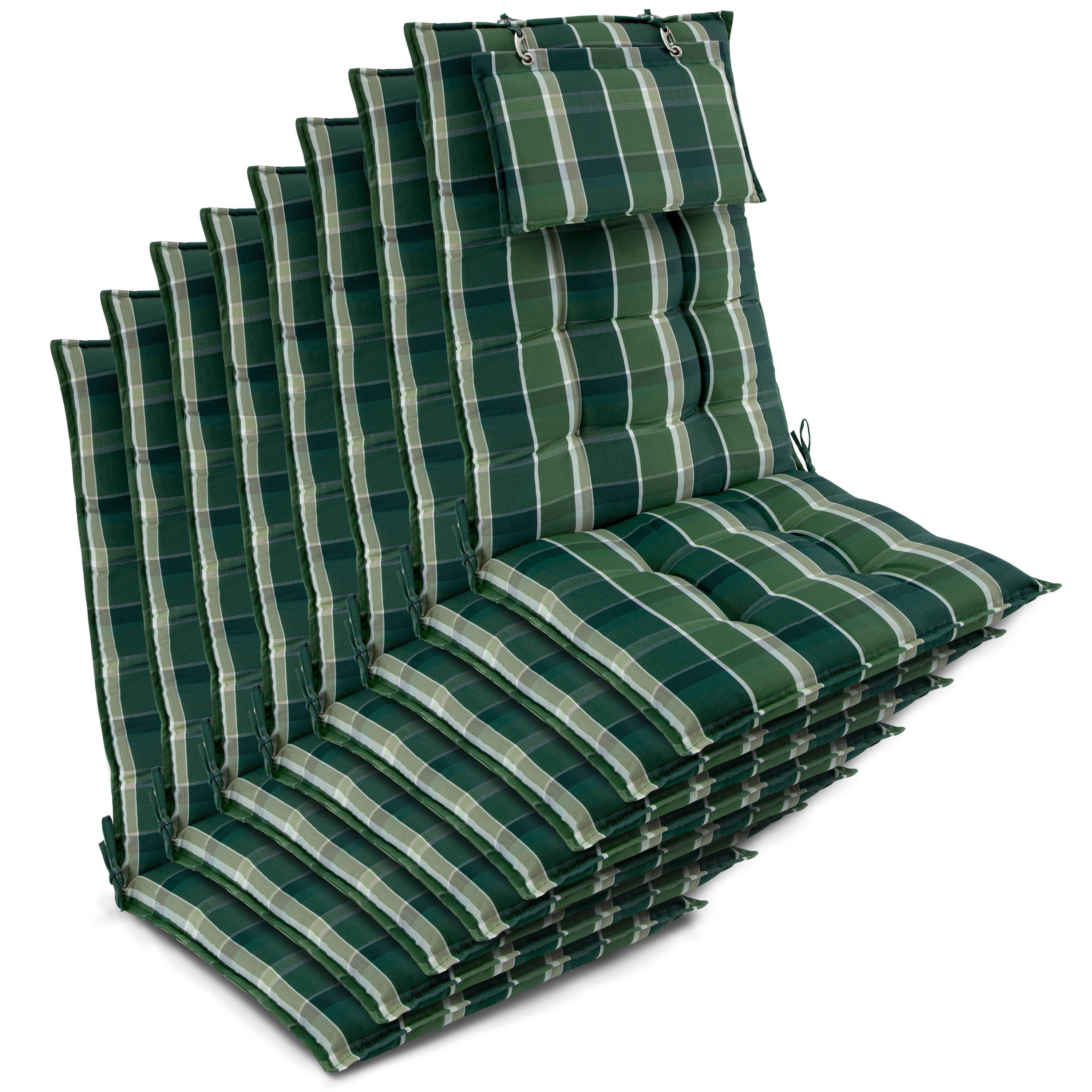 HOCHLEHNER Sun-HL 119x50x8cm Grün-Kariert (8tlg) - Dunkelgrün, Textil (50/120cm) - Beautissu 