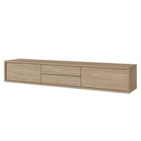 LOWBOARD LIVIA 180x37x32 cm mit 2 Schubladen und 2 Türen Eichefarben - Eichefarben, Holzwerkstoff (180/32/37cm) - MASSENO
