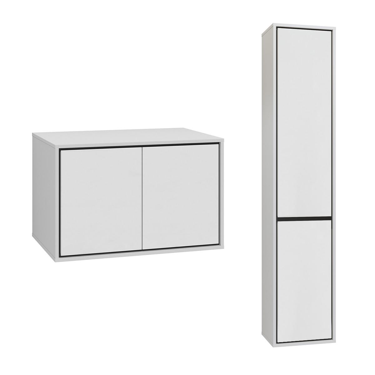 WASCHTISCHUNTERSCHRANK 78cm Sophéa 2er-Set Weiß - Weiß, Holzwerkstoff (78/50.8/48cm) - Petits-meubles