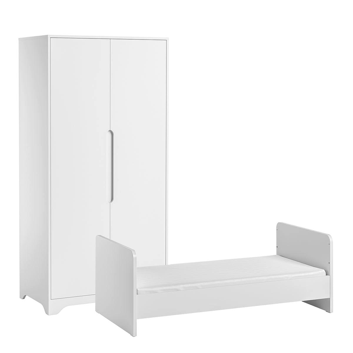 BABYZIMMER 2-teilig Ova Weiß - Weiß, Holzwerkstoff (144.5/86/75cm) - Petits-meubles