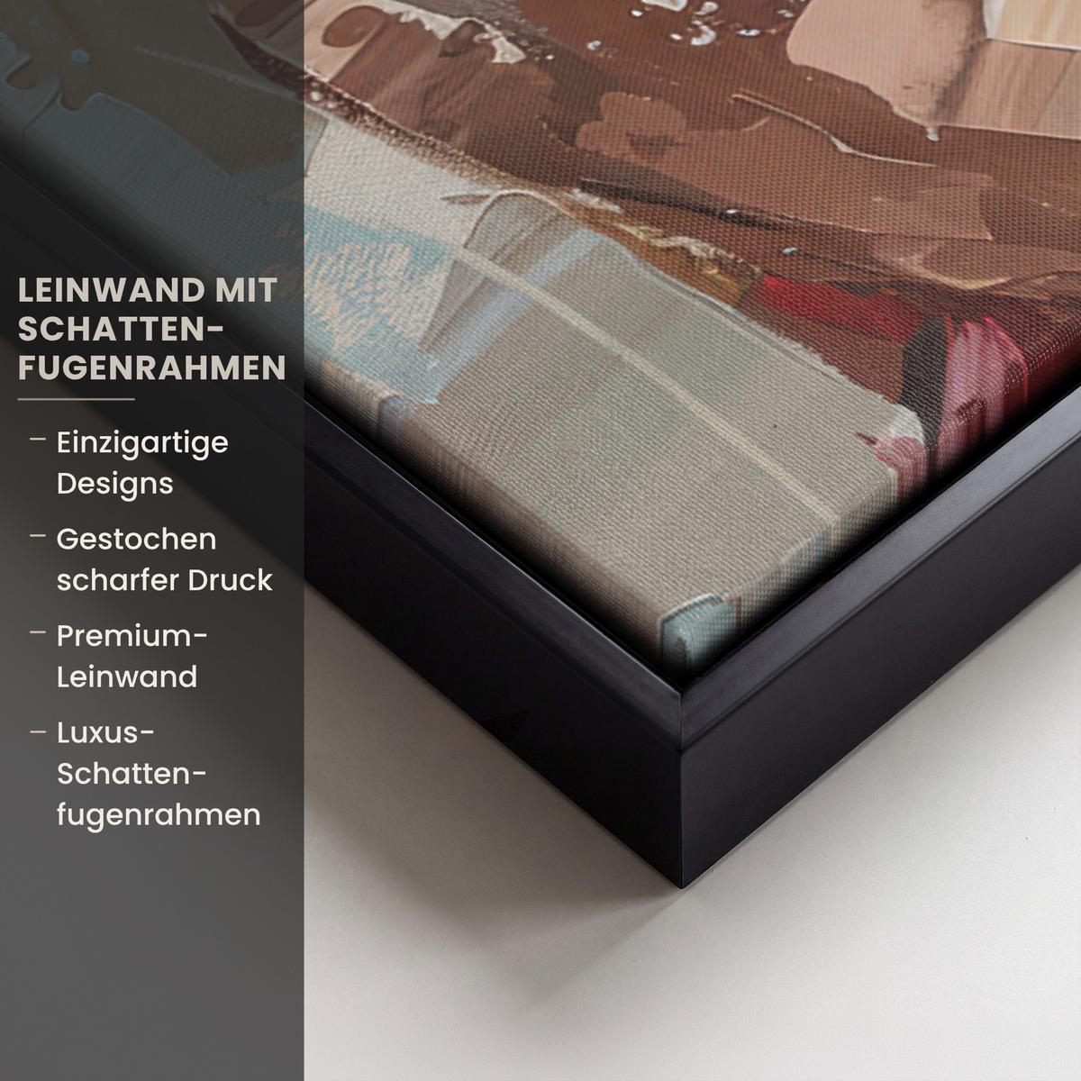 LEINWAND Bilder mit Rahmen - Frau - Lackierung - Porträt - Modern - 50x50 - Altrosa, Textil (50/50cm) - MuchoWow