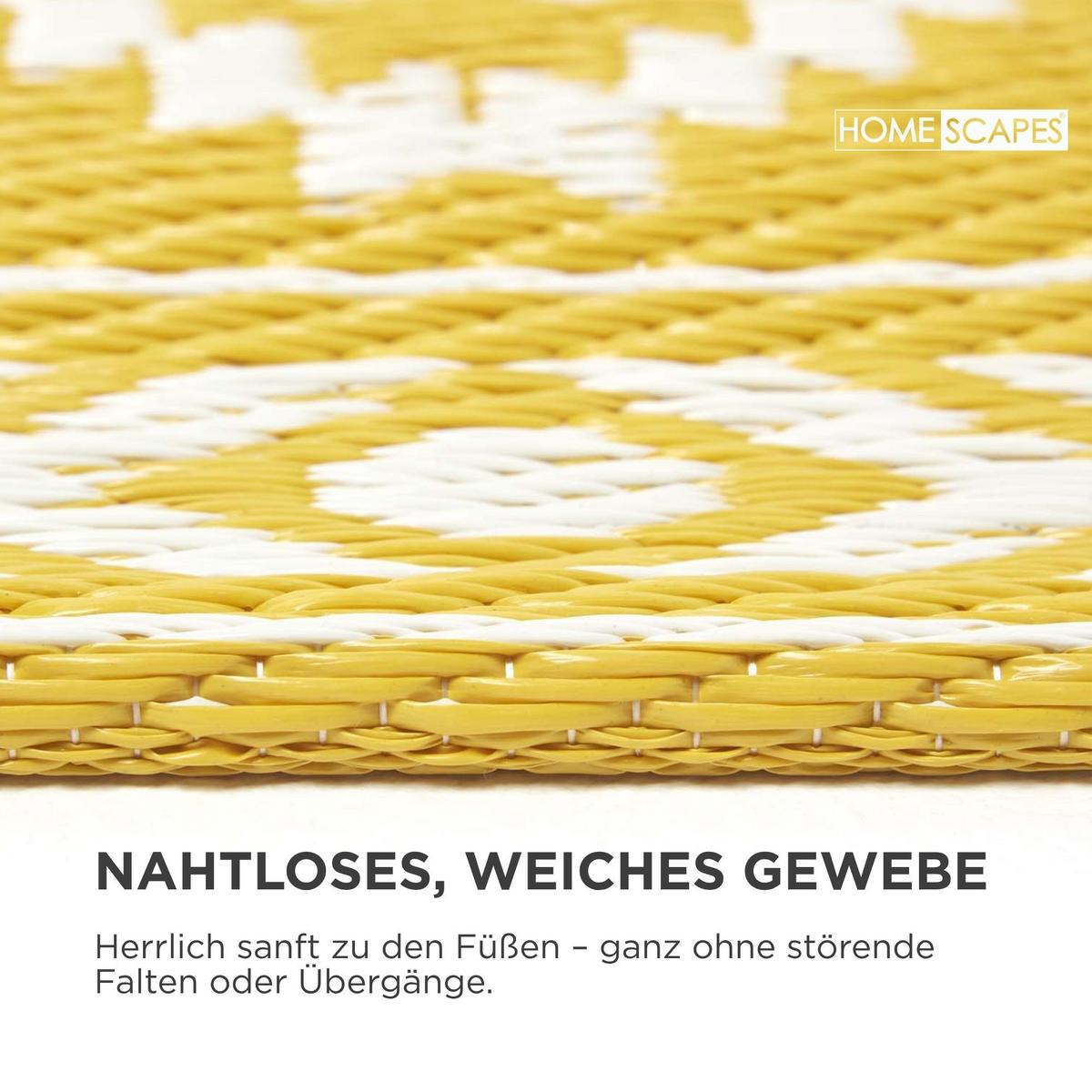 OUTDOORTEPPICH Anna, Ethno-Muster 120/180 cm - Gelb, Kunststoff (120/180cm) - Homescapes