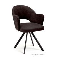 ARMLEHNSTUHL (4er-Set) Debor 59x87x61 Schwarz/Espresso - Dunkelbraun/Schwarz, Kunststoff (61/87/59cm) - 58aufmkessel