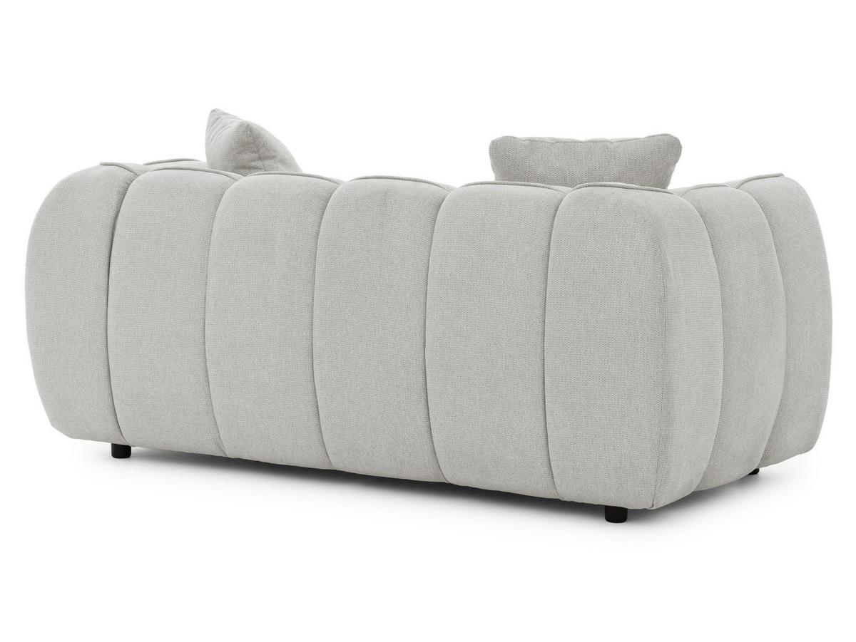 2-SITZER SOFA Nubira in tief gesteppter Bubble-Optik aus weichem Hellgrau Strukturstoff im modernen Design - Hellgrau/Schwarz, Holz/Kunststoff (172/69/89cm) - S-Style Möbel