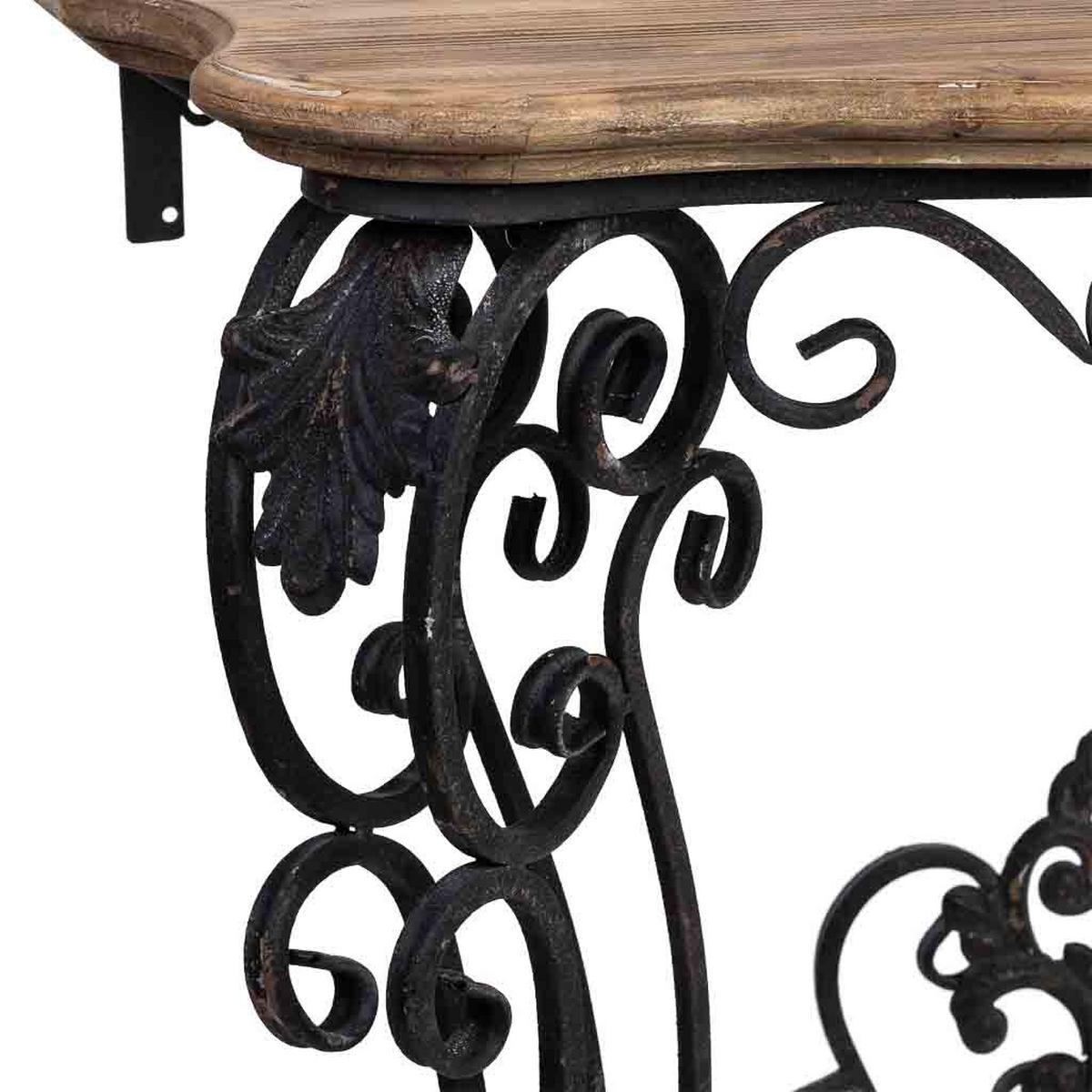 EMPFANGSTISCH aus Holz und Metall, gealtert 87x41X80h cm - Schwarz, Holz (41/87/80cm) - Wanderlust