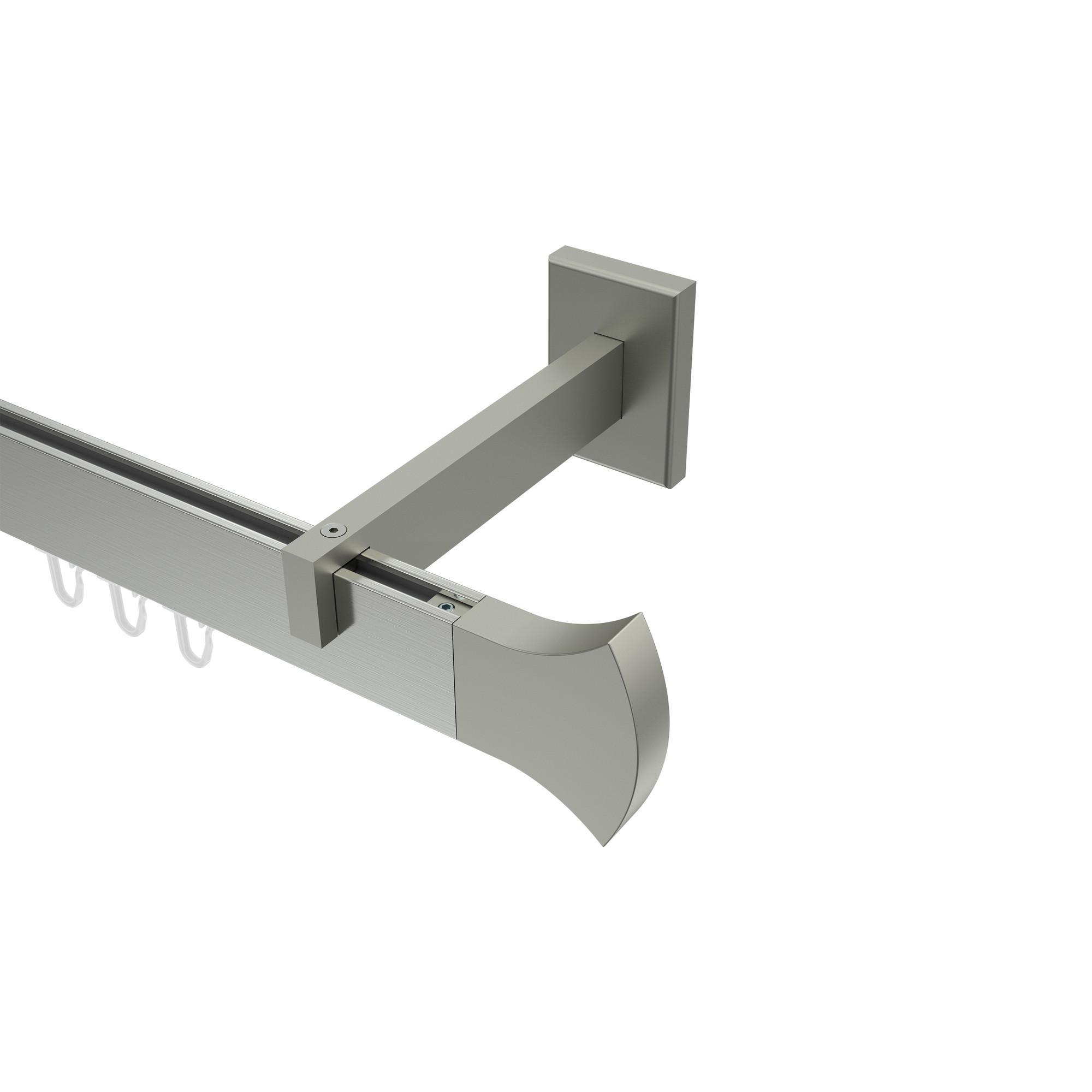GARDINENSTANGE INNENLAUF Smartline Conex 540 cm (geteilt in 3 x 180 cm), 1-läufig, 14x35 mm Edelstahl-Optik - Edelstahlfarben, Metall (540cm) - INTERDECO