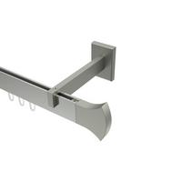 GARDINENSTANGE INNENLAUF Smartline Conex 540 cm (geteilt in 3 x 180 cm), 1-läufig, 14x35 mm Edelstahl-Optik - Edelstahlfarben, Metall (540cm) - INTERDECO