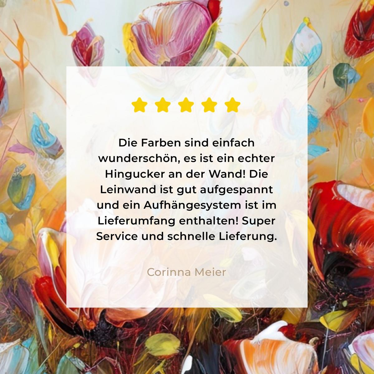 LEINWANDBILD Blumen - Kunst - Natur - Ölgemälde Gemälde 60x40 cm - Multicolor, Textil (60/40cm) - MuchoWow