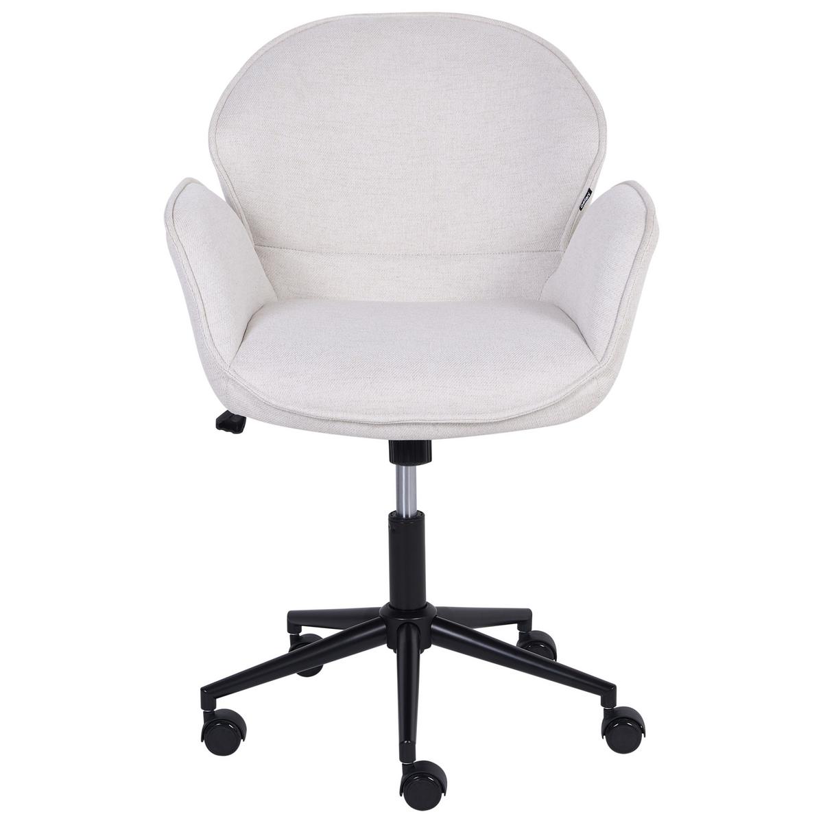 SCHREIBTISCHSTUHL Stoff Cremeweiß Belmar - Weiß, Textil (63/83/70cm) - Beliani