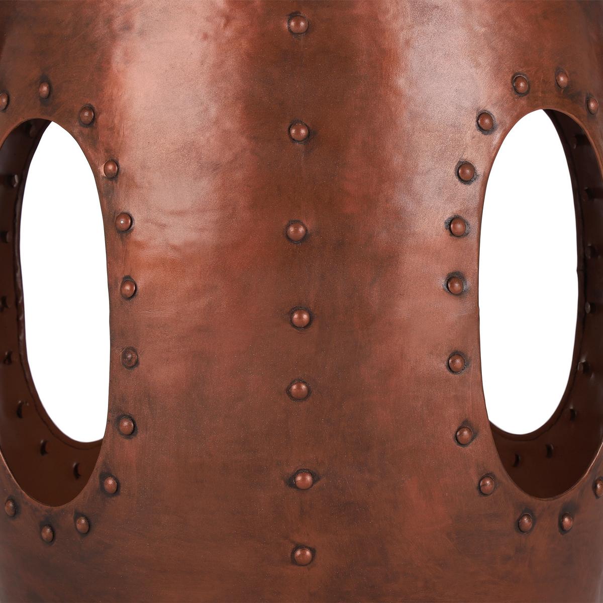 BEISTELLTISCH rund Ø38x45 cm Kupferfarbe Unikat aus Metall - Braun, Metall (45/38/45cm) - WOMO-DESIGN