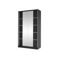 SCHWEBETÜRENSCHRANK Diego V - Schwarz, Holzwerkstoff/Metall (100/200/58cm) - MIRJAN24