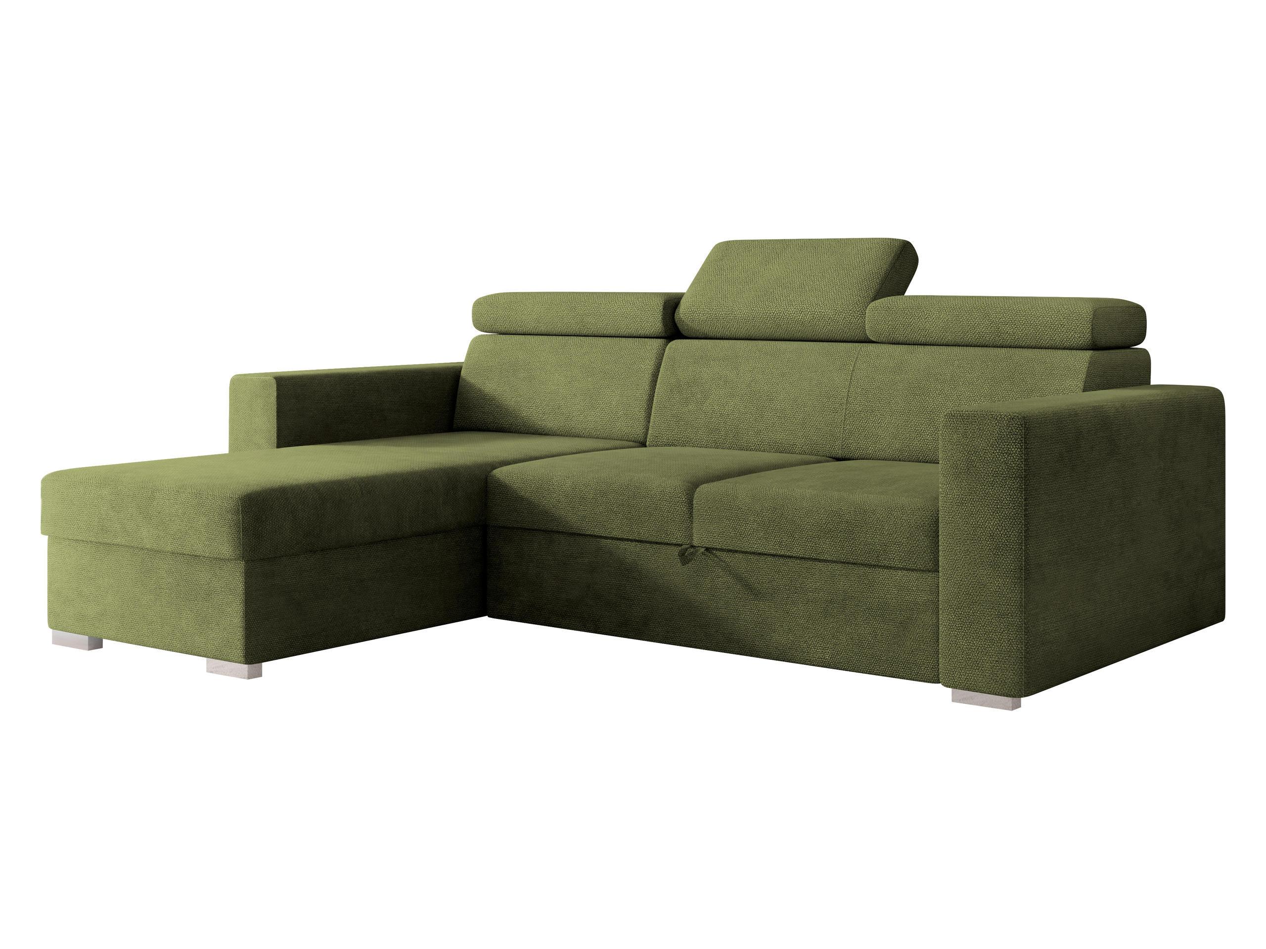 ECKSCHLAFSOFA Pedro 2rLC - Silberfarben/Grün, Holz/Kunststoff (235/170cm) - MIRJAN24