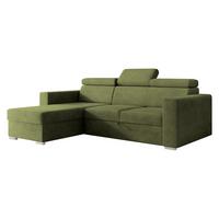 ECKSCHLAFSOFA Pedro 2rLC - Silberfarben/Grün, Holz/Kunststoff (235/170cm) - MIRJAN24