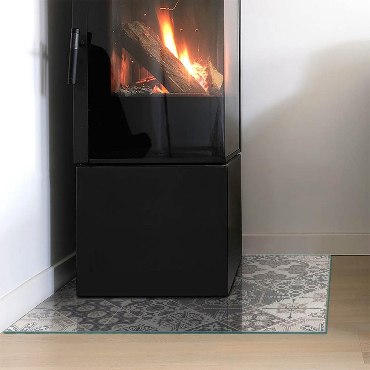GLASPLATTE für Kamin 60x60 cm - Grau, Glas (60/60/0.4cm) - TULUP
