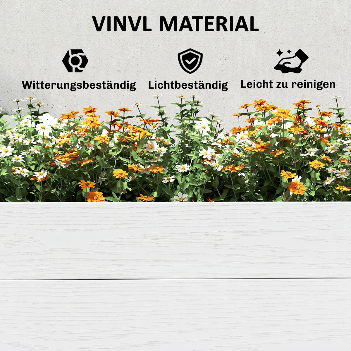 HOCHBEET Kunststoff Weiß - Weiß, Kunststoff (54/33/197cm) - Outsunny