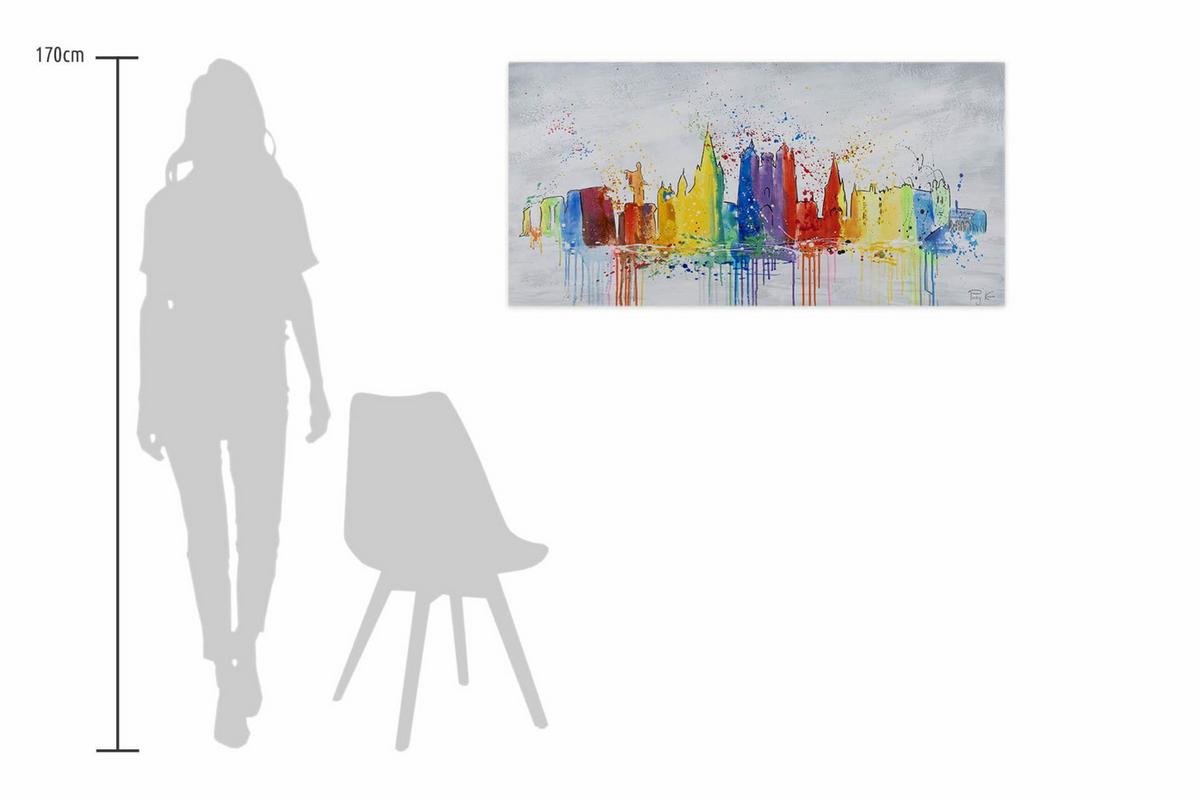 ACRYLBILD HANDGEMALT 120/60 cm - Grau, Holz/Textil (120/60cm) - KUNSTLOFT