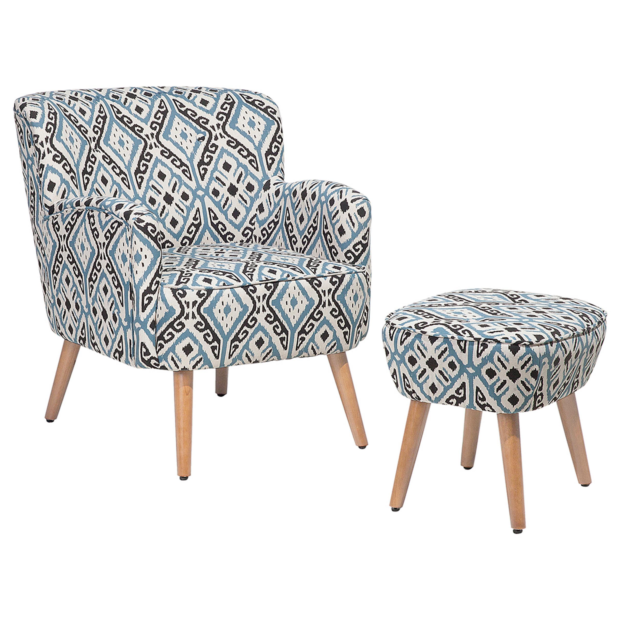 SESSEL Polsterbezug Bunt Tumba - Multicolor, Holz/Textil (74/85/66cm) - Beliani