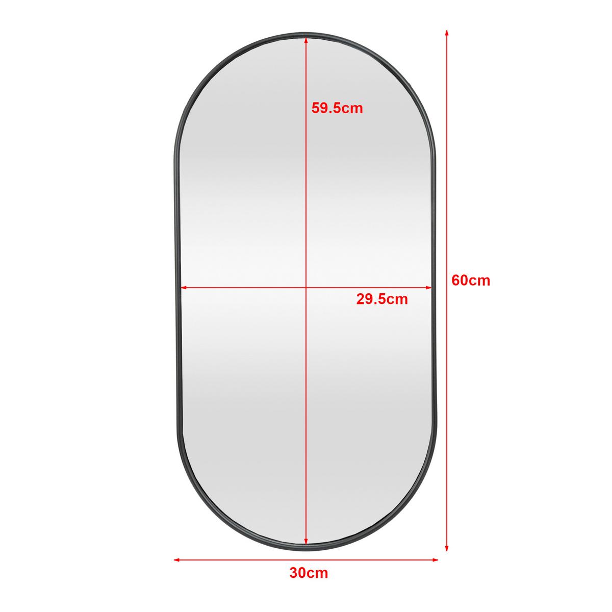 WANDSPIEGEL Picciano - Schwarz, Glas/Metall (30/2.8/60cm) - [en.casa]