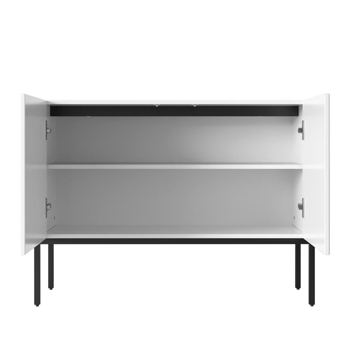 SIDEBOARD 100cm mit Bogendesign, 2 Türen, Metallbeine - Weiß, Holzwerkstoff (100/75/40cm) - Urban Meuble
