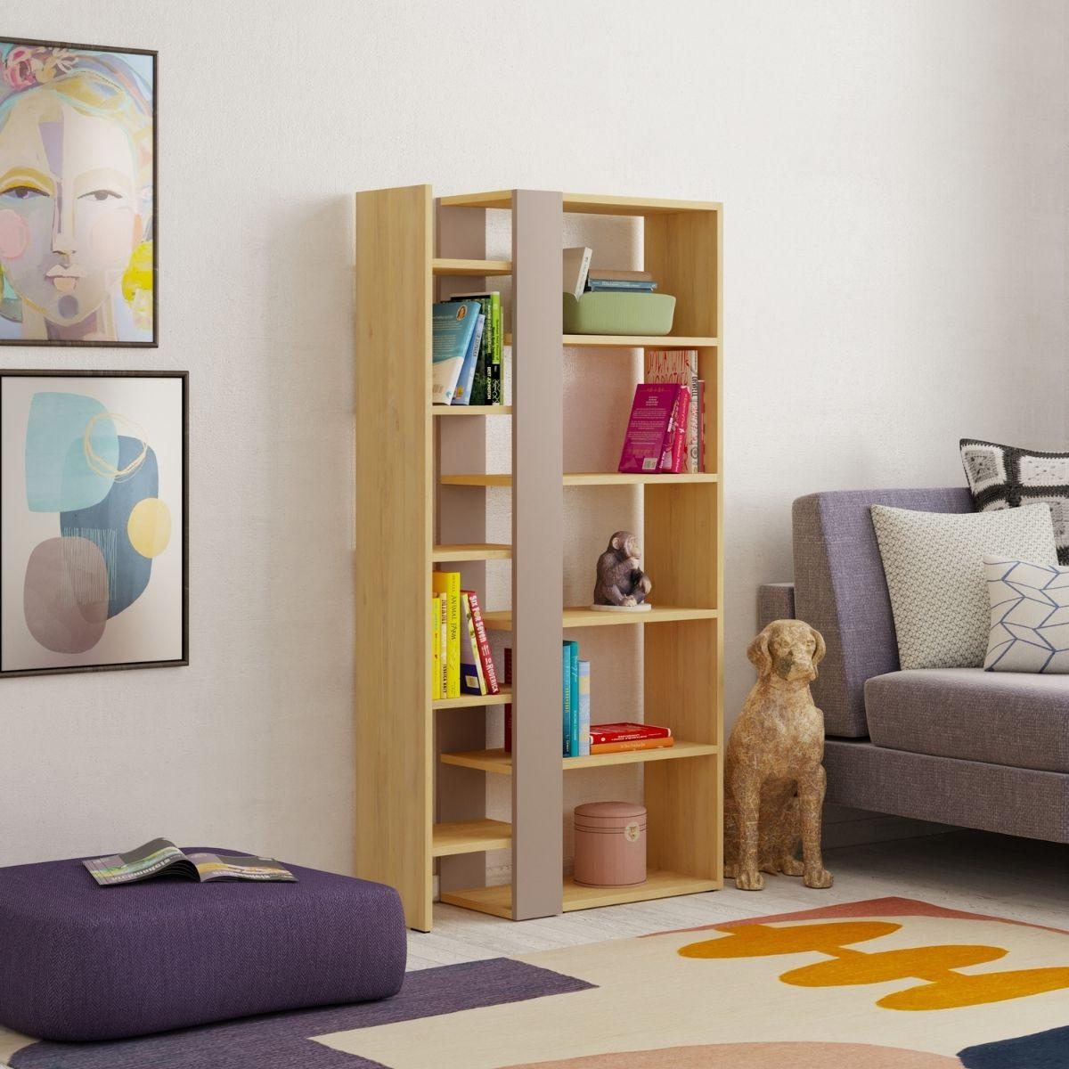 BÜCHERREGAL 5 Ebenen L80 x H152 cm - Axel - Eichefarben, Holzwerkstoff (29.5/152/80cm) - Calicosy