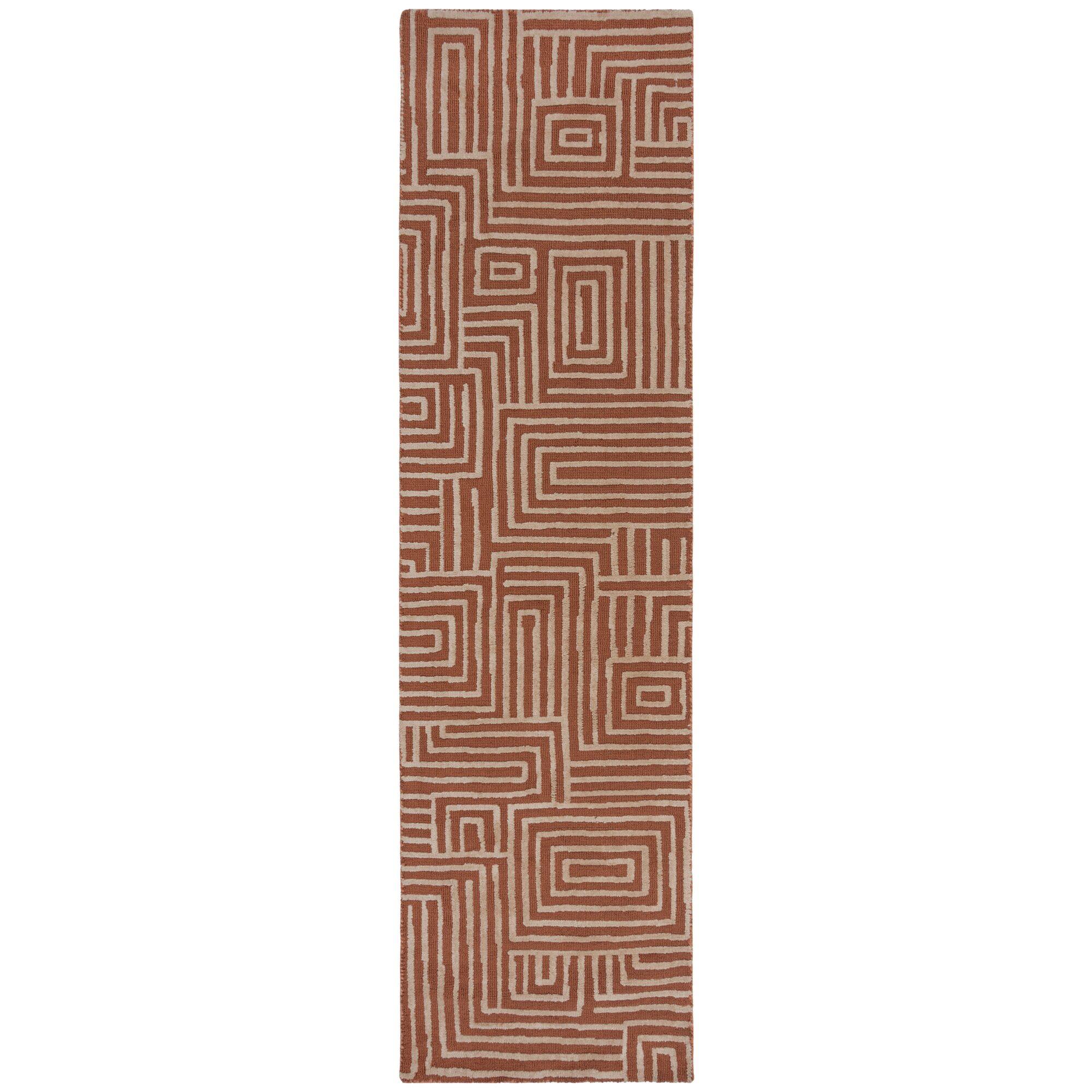 TEPPICH ARLEN, geometrisch, Terrakotta, 80 x 300 cm - Orange, Textil (300/80cm) - KADIMA DESIGN