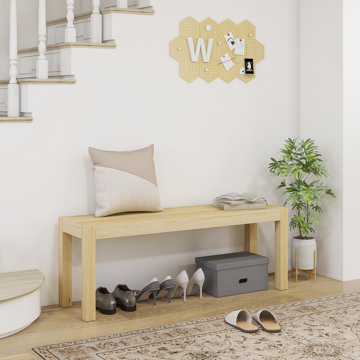 SITZBANK Natur 120 cm - Naturfarben, Holz (120/45/33cm) - HOMCOM