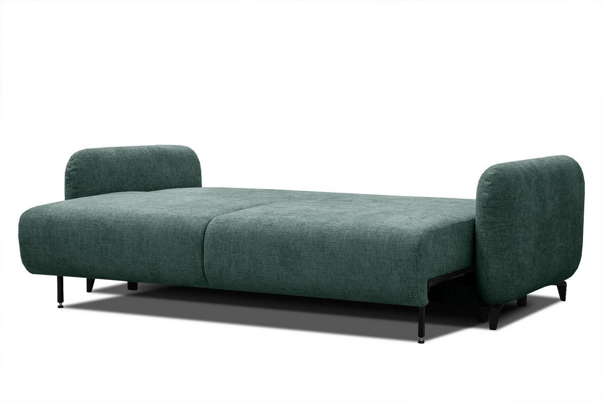 SOFA DRAKE 3-Sitzer mit Schlaffunktion, smaragdgrün - Smaragdgrün/Braun, Holz/Textil (232/90/107cm) - Wozimo